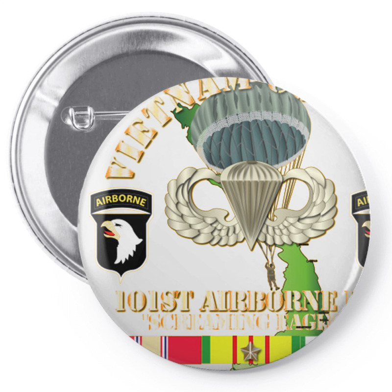 Vietnam Coombat Veteran W 101st Airborne Pin-back Button | Artistshot