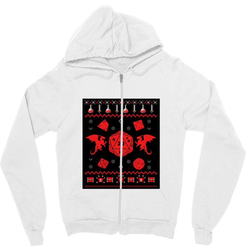 And Dragons Ugly Sweater   Christmas Zipper Hoodie | Artistshot