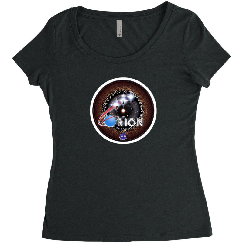 Stereoscopic View Of The Milky Way Galaxy Earth And Moon For Stereosco Women's Triblend Scoop T-shirt by hasbyart | Artistshot