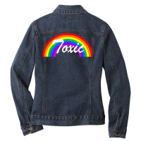 Toxic With Rainbows T Shirt Ladies Denim Jacket | Artistshot