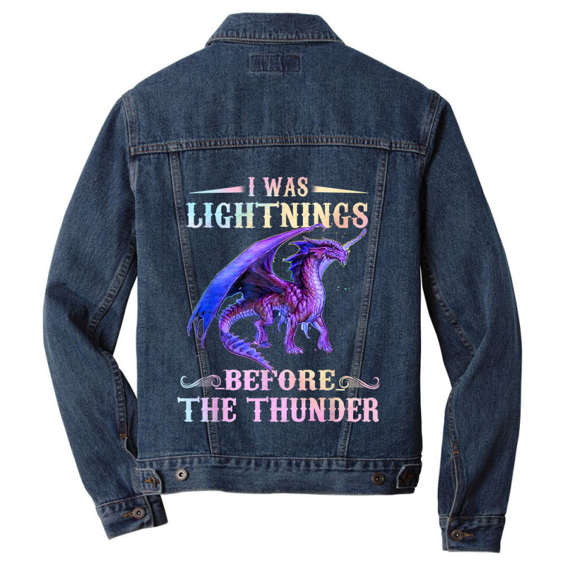 I Was Lightnings Before The Thunder Dragons Funny Gifts Boys Girls Men Denim Jacket | Artistshot