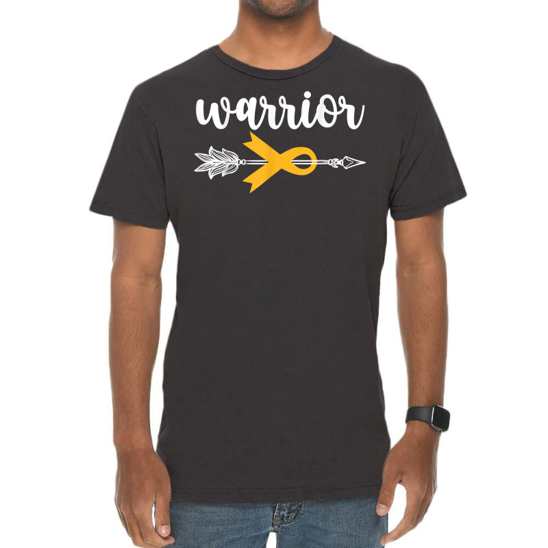 Warrior Childhood Cancer Awareness Hope Support Strong T Shirt Vintage T-shirt | Artistshot