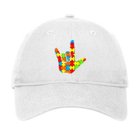 Asl Love Sign Language Autism Gift Awareness Support T Shirt Adjustable Cap | Artistshot