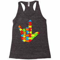 Asl Love Sign Language Autism Gift Awareness Support T Shirt Racerback Tank | Artistshot