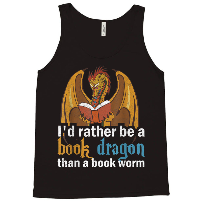 I'd Rather Be A Book Dragon Than A Book Worm Retro Tank Top by HailieDesign | Artistshot