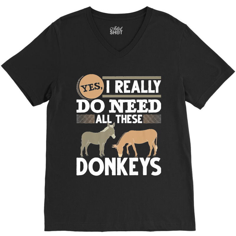 Farm Animal Lover Farming Farmer Funny Donkey Premium V-Neck Tee by EaglesonBonnie | Artistshot