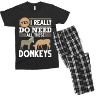 Farm Animal Lover Farming Farmer Funny Donkey Premium Men's T-shirt Pajama Set | Artistshot