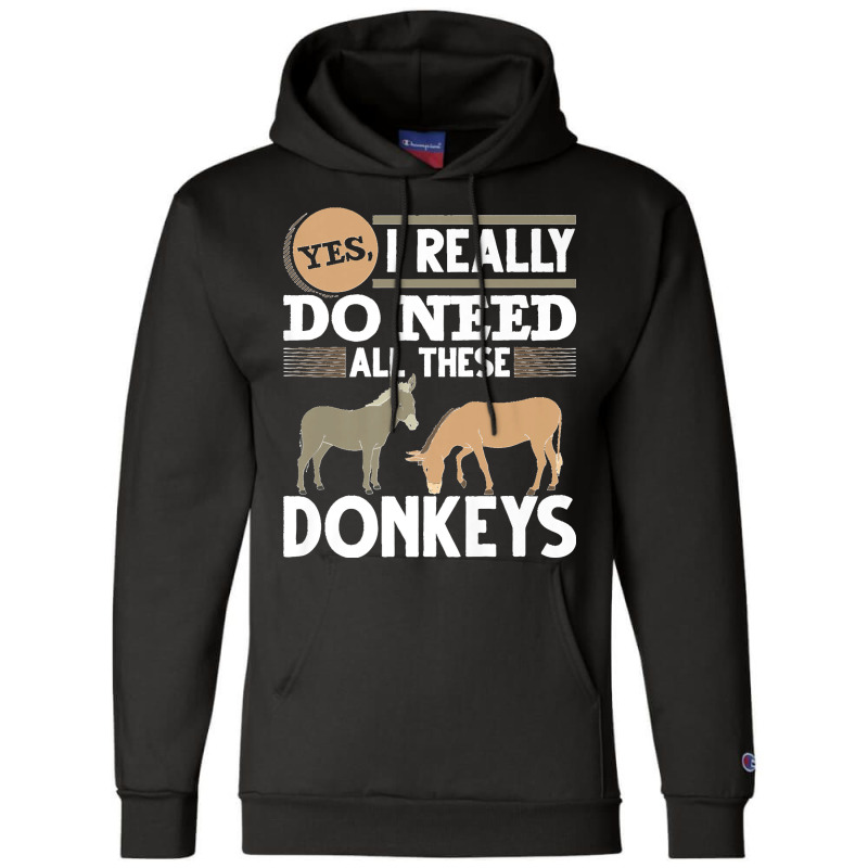 Farm Animal Lover Farming Farmer Funny Donkey Premium Champion Hoodie by EaglesonBonnie | Artistshot