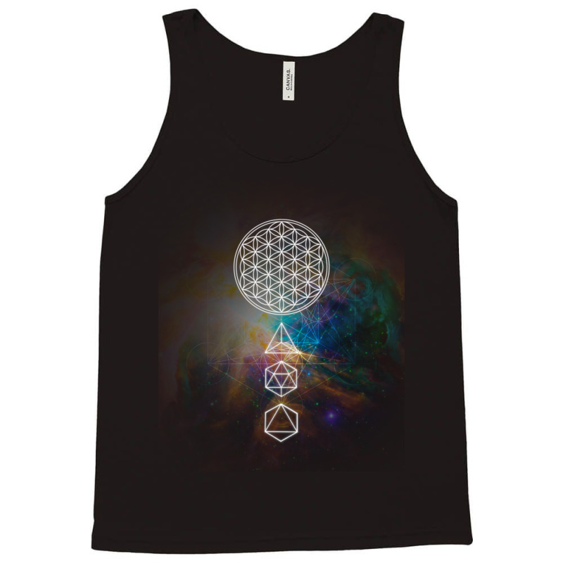 Flower Of Life Platonic Solids Mandala Long Sleeve T Shirt Tank Top by KaseeDheera | Artistshot