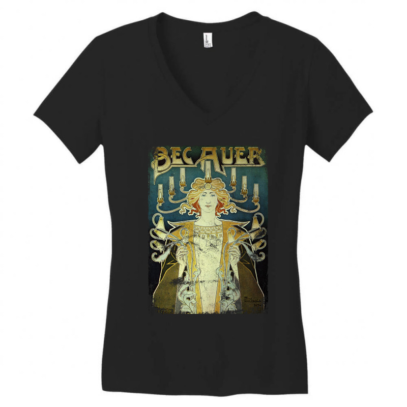 Vintage Graphic  Nouveau Classical Music Women's V-Neck T-Shirt by ReaganArtists | Artistshot