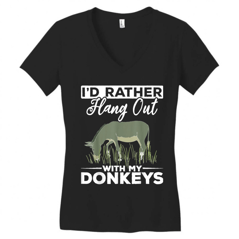 Farming Donkey Lover Farm Animal Farmer Funny Donkey Women's V-Neck T-Shirt by EaglesonBonnie | Artistshot