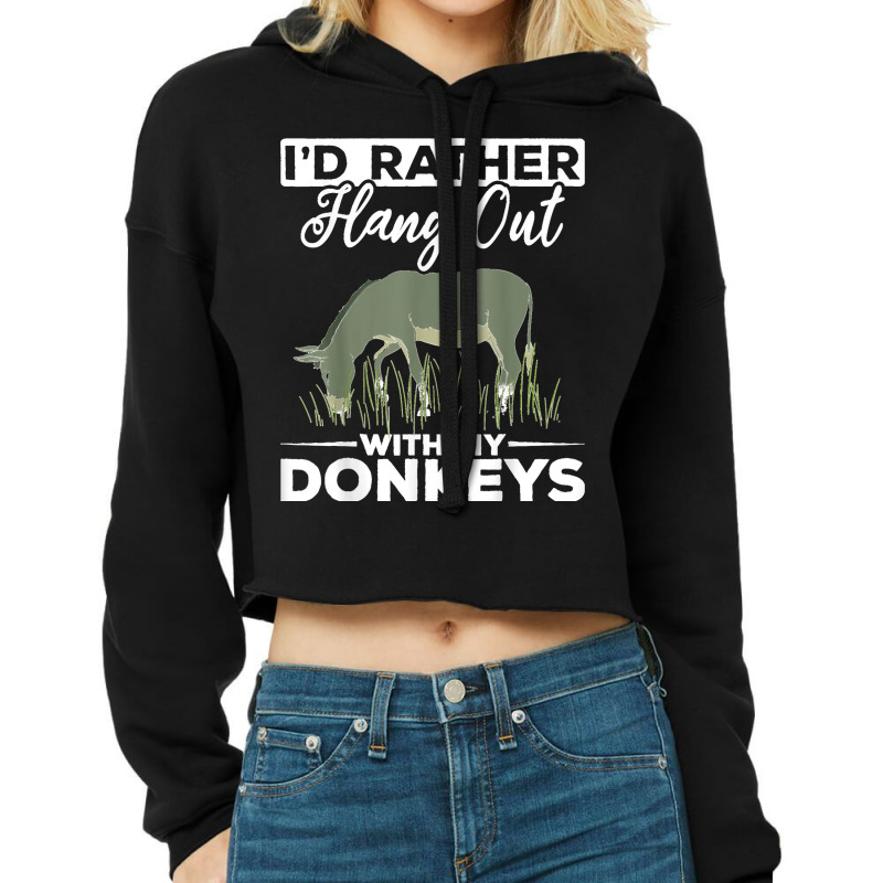 Farming Donkey Lover Farm Animal Farmer Funny Donkey Cropped Hoodie by EaglesonBonnie | Artistshot