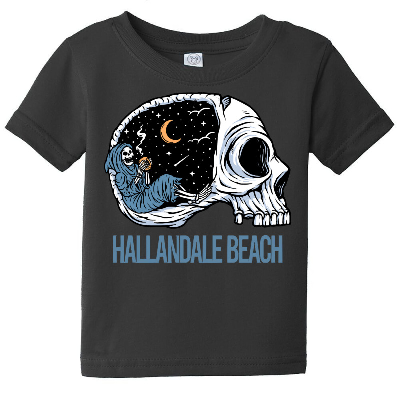 Hallandale Beach T  Shirt Chilling Skeleton Hallandale Beach T  Shirt Baby Tee by strategicwastes | Artistshot