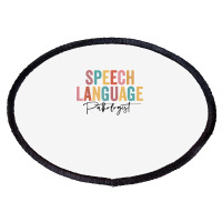 Speech Language Pathologist Groovy Wavy Speech Therapy T Shirt Oval Patch | Artistshot