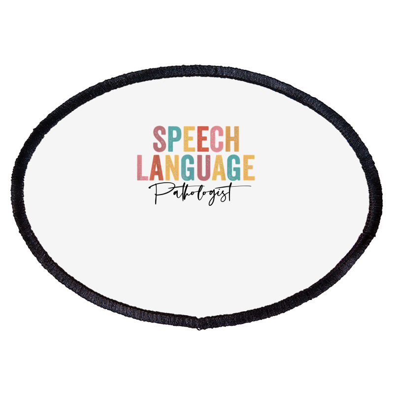 Speech Language Pathologist Groovy Wavy Speech Therapy T Shirt Oval Patch | Artistshot