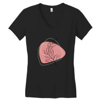 Minimalist Leaf Line Art Women's V-neck T-shirt | Artistshot