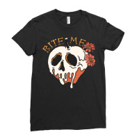 Bite Me T  Shirt Bite Me Floral Skull T  Shirt Ladies Fitted T-shirt | Artistshot