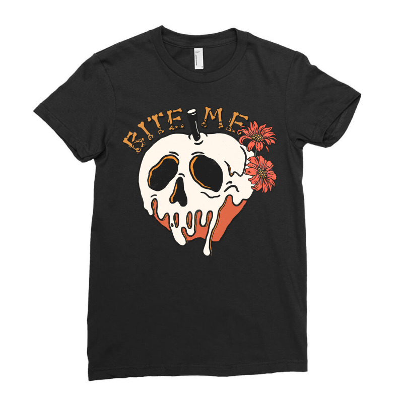 Bite Me T  Shirt Bite Me Floral Skull T  Shirt Ladies Fitted T-Shirt by simplisticgive | Artistshot