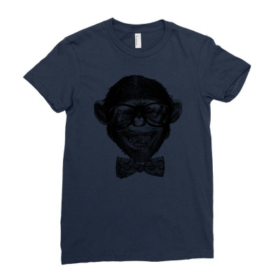 Chimp Grin Ladies Fitted T-shirt Designed By Chilistore