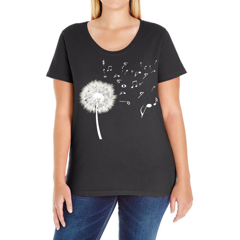 Dandelion Music T  Shirt Dandelion Music Note Music Lover T  Shirt Ladies Curvy T-Shirt by savannasavor | Artistshot