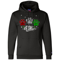 Merry Christmas Buffalo Plaid Shirt Red White Green Dog Paws Long Slee Champion Hoodie | Artistshot