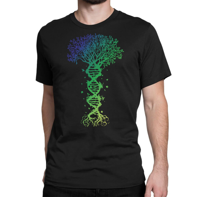 Dna Tree T  Shirt D N A Tree Of Life Genetics Colorful Biology Science Classic T-shirt by savannasavor | Artistshot