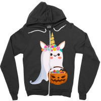 Unicorn Ghost Halloween T  Shirt Cute Unicorn Ghost Pumpkin Halloween Zipper Hoodie | Artistshot