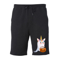 Unicorn Ghost Halloween T  Shirt Cute Unicorn Ghost Pumpkin Halloween Fleece Short | Artistshot