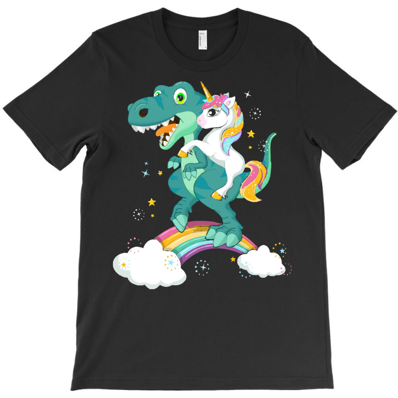 Unicorn Riding T  Shirt Unicorn Riding T Rex Dinosaur Boys Girls T  Sh T-Shirt by huntingsignpost | Artistshot