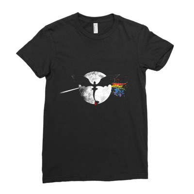 Dragon Side Of The Moon Ladies Fitted T-shirt Designed By Dorrismun
