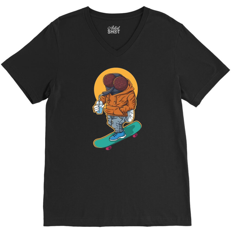 Flies Skat V-neck Tee | Artistshot