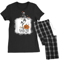 Spooky Dance Skeleton Most Wonderfull Time Halloween Pumpkin T Shirt Women's Pajamas Set | Artistshot