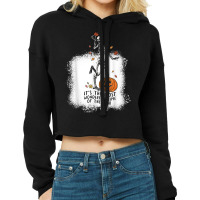 Spooky Dance Skeleton Most Wonderfull Time Halloween Pumpkin T Shirt Cropped Hoodie | Artistshot