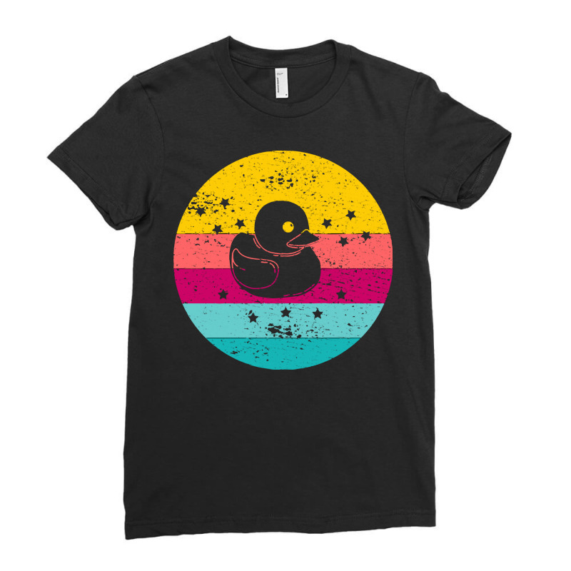 Duck T  Shirt Bath Duck Retro T  Shirt Ladies Fitted T-Shirt by savannasavor | Artistshot