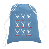 Deer Hunter All Of Santa's Reindeer Tee Drawstring Bags | Artistshot