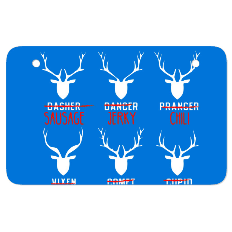 Deer Hunter All Of Santa's Reindeer Tee ATV License Plate by strawberriesandscream | Artistshot