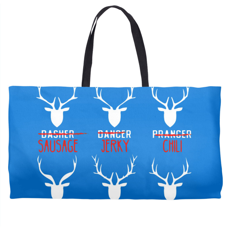 Deer Hunter All Of Santa's Reindeer Tee Weekender Totes by strawberriesandscream | Artistshot