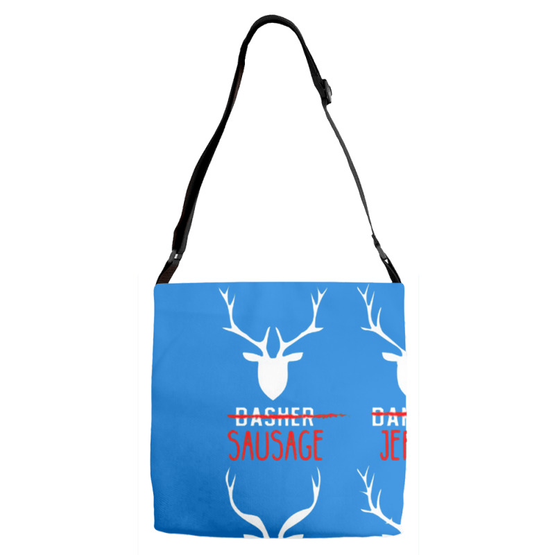 Deer Hunter All Of Santa's Reindeer Tee Adjustable Strap Totes by strawberriesandscream | Artistshot