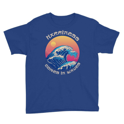 Happiness Comes In Waves Youth Tee Designed By Samkal