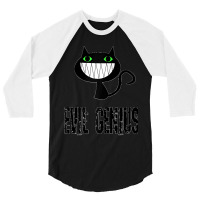 Evil Genius Funny Feline Smiling Cat Owner Raglan Baseball Tee 3/4 Sleeve Shirt | Artistshot