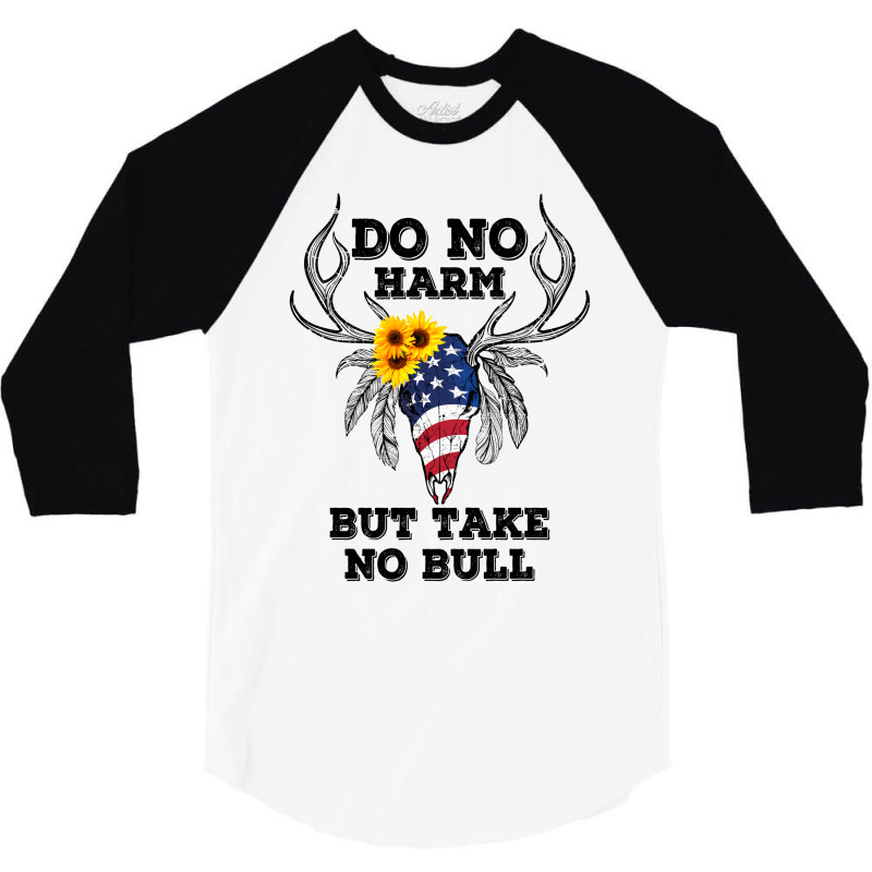 Do No Harm But Take No Bull American Skull For Light 3/4 Sleeve Shirt by autlu2024 | Artistshot