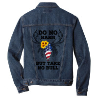 Do No Harm But Take No Bull American Skull For Light Men Denim Jacket | Artistshot