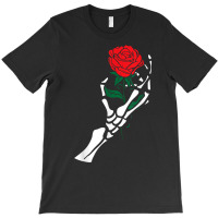 Skeleton Hand Red Rose Flower Aesthetic T Shirt T-shirt | Artistshot