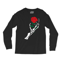 Skeleton Hand Red Rose Flower Aesthetic T Shirt Long Sleeve Shirts | Artistshot