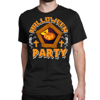 Halloween T  Shirt Funny Halloween Party Skeletons Pumpkin Frame Costu Classic T-shirt | Artistshot