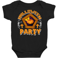 Halloween T  Shirt Funny Halloween Party Skeletons Pumpkin Frame Costu Baby Bodysuit | Artistshot