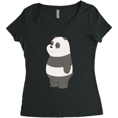 We Bare Bears Panda Women's Triblend Scoop T-shirt Designed By Lissa Degamo