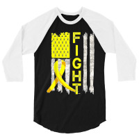 Fight Sarcoma Cancer Awareness American Flag Bone Cancer 3/4 Sleeve Shirt | Artistshot