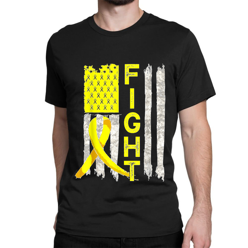 Fight Sarcoma Cancer Awareness American Flag Bone Cancer Classic T-shirt by WirtzRichard | Artistshot