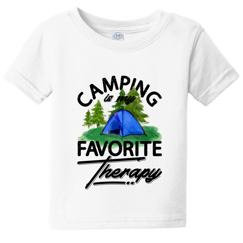 Camping Is My Favorite Therapy For Light Baby Tee by autlu2024 | Artistshot